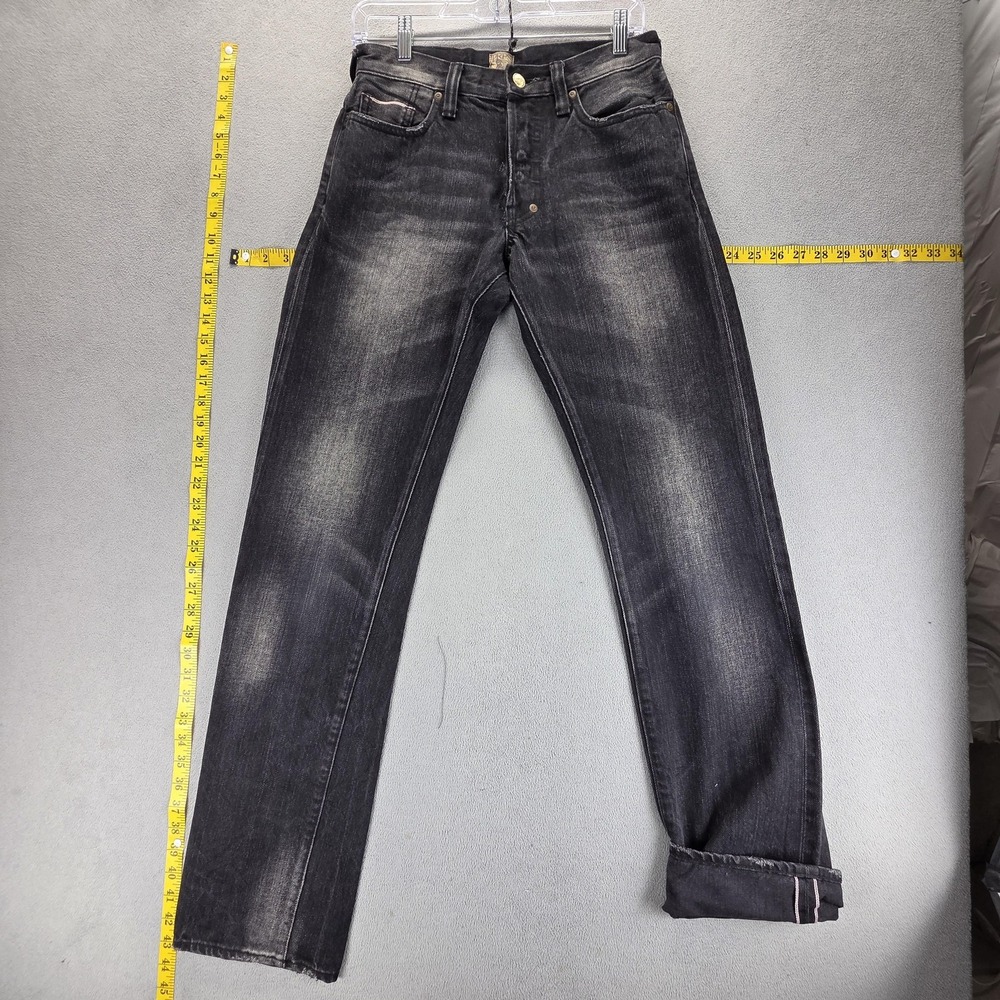 PRPS Jeans Mens 28x34 Black Selvedge Barracuda Straight Leg Button Fly Japanese